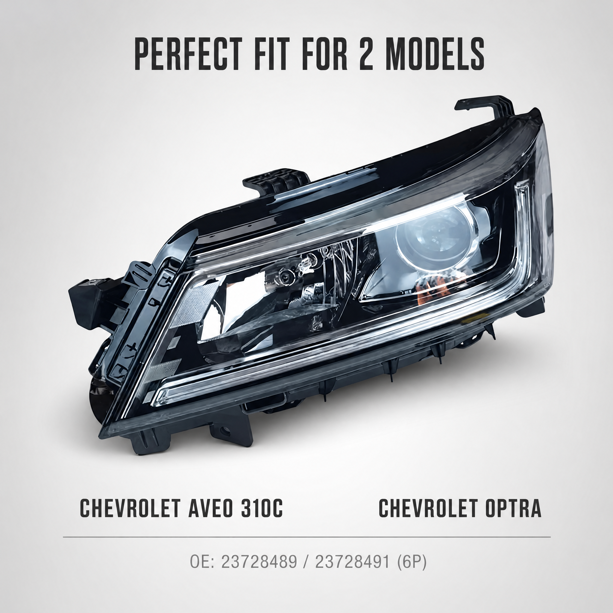 Head Lamp Assembly (L+R, Halogen 6-Pin) for Chevrolet Aveo 310C 2024+ / Optra - Image 3