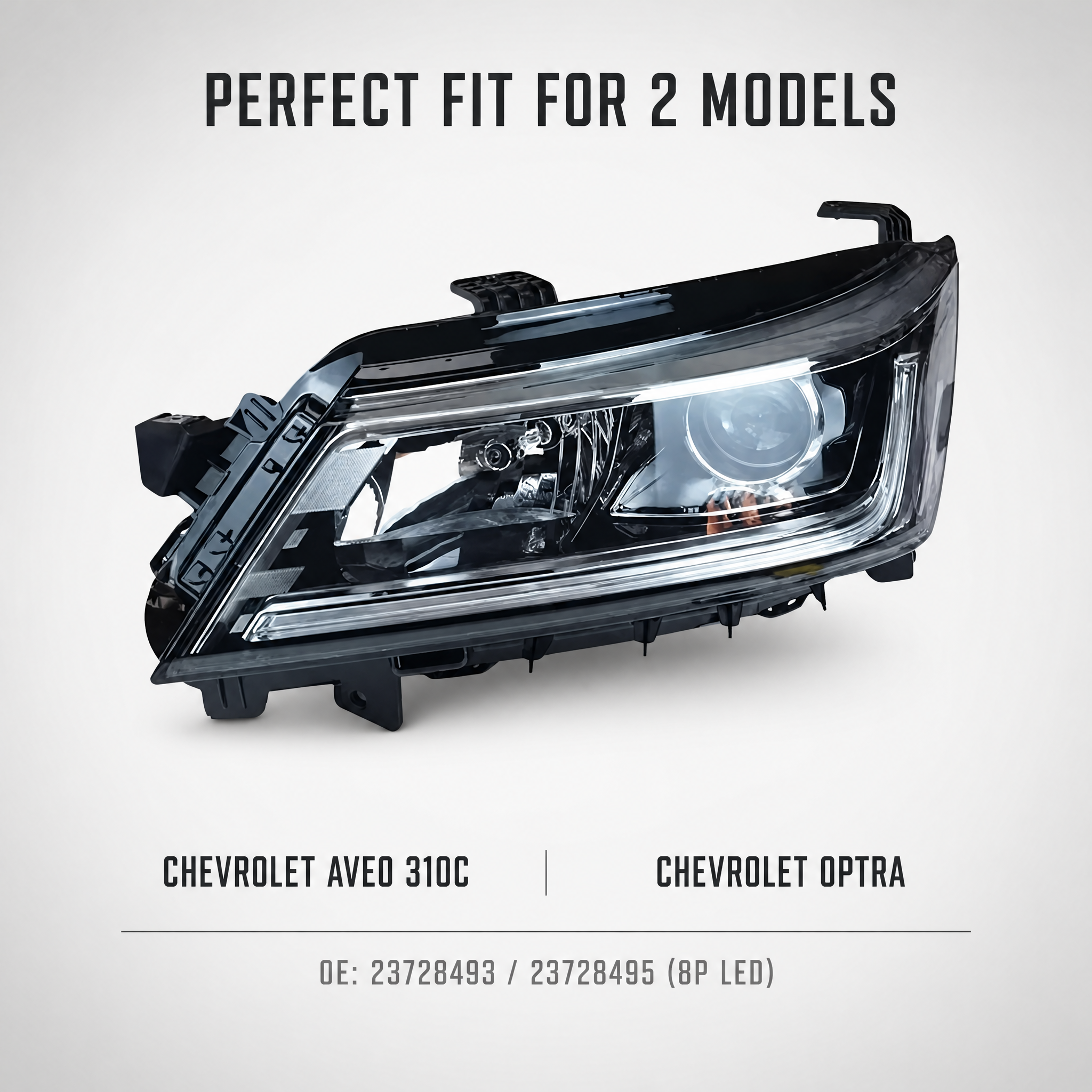 Head Lamp Assembly (L+R, LED 8-Pin High Spec) for Chevrolet Aveo 310C 2024+ / Optra - Image 2