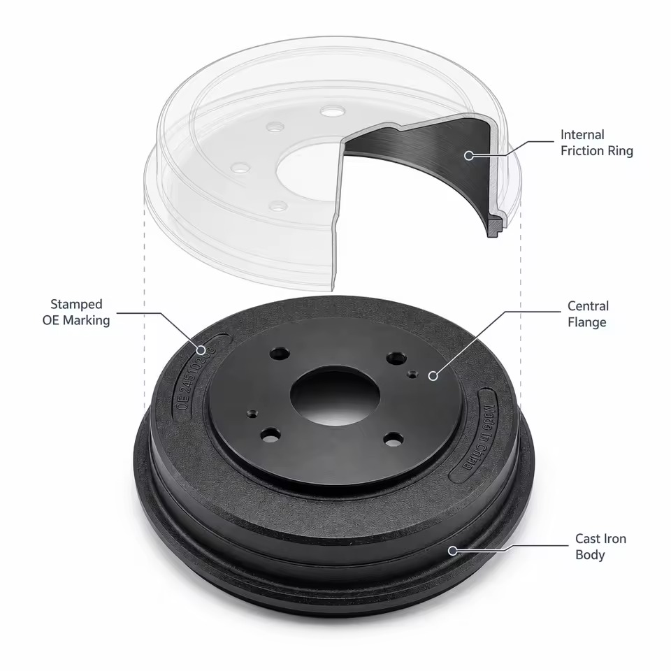 Rear Drum Brake Assembly for Wuling HongguangV / N400 / Chevrolet Tornado Van (WLXSY-RD003)